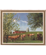 Advertising Picture From Calendar Cows Barn General Steel Wares GSW 8 x 10 - $4.94