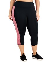 allbrand365 designer Womens Plus Size Colorblock Capri Leggings,Noir Sangria,1X - £27.69 GBP