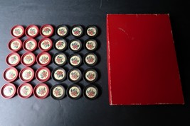 Vtg Four Flags Crest &amp; Seal Rare Checker Set 15 Black 15 Red Nice Set No... - $30.00