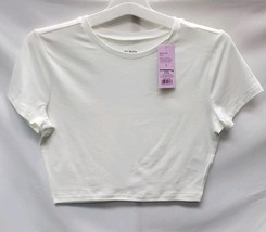 Women&#39;s Large White Crew Neck Crop Top T-shirt Wild Fable  - $9.99