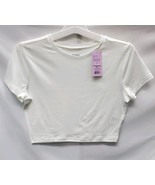 Women&#39;s Large White Crew Neck Crop Top T-shirt Wild Fable  - $13.66 CAD