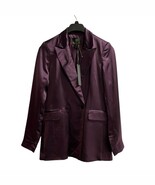 House of Harlow 1960 Blazer Womens M Purple Satin Lined Jacket Cocktail ... - $97.81 CAD
