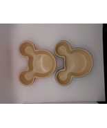 Disney 2 MICKEY MOUSE icon LE CREUSET stoneware ramekins / bowls red &amp; b... - $28.00