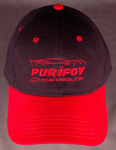 PURIFOY Chevrolet Hat-Black Red-Baseball Cap-Corvette Car-Hook Loop-Otto-Dealer - £22.15 GBP