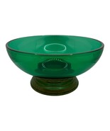 Vintage Green Glass Emerald Gloss Paden City Glass Bowl with Metal Base - £27.98 GBP