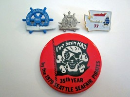 Collection of 4 Vintage (1960-1979) Seattle (WA) Seafair Lapel Pins - $34.99
