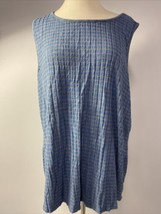 Chico&#39;s Zenergy Plush Blue and Gray Striped Tank Top Size XL - £11.17 GBP