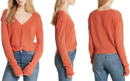 Free People Got Me Twisted Sweater Women&#39;s Knit Top, Autumn Orange, Size M - £23.13 GBP