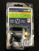 Leviton Black/White 15 Amp 125-Volt Nylon Angle Plug NEMA 5-15P - $12.86