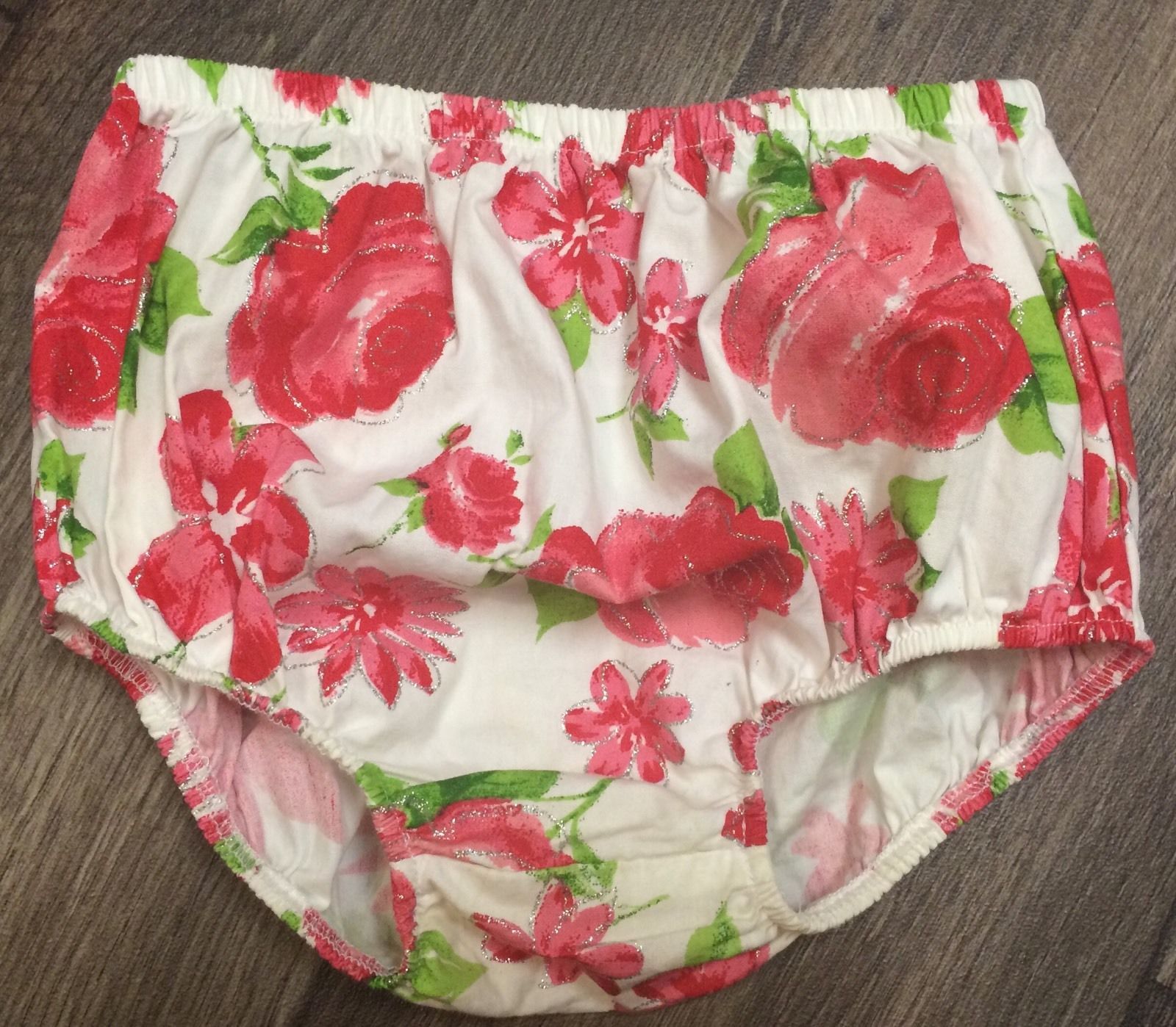 Primary image for Girls 18 Month Diaper Cover Pink Roses And Flowers Super Cute!