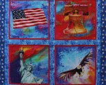 35.5&quot; X 43&quot; Panel American Flag Eagle Patriotic USA Icons Cotton Fabric ... - £10.27 GBP