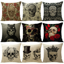 Halloween Skull Pillows Cover Pillow Case Sofa Throw Cushion Cover 34Colors  - £7.18 GBP