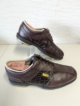 Footjoy Dryjoys 53622 Mens Brown Leather Lace Up Soft Spikes Golf Shoes Sz 10.5 - £18.66 GBP