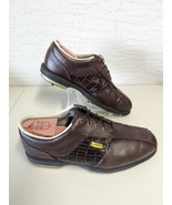 Footjoy Dryjoys 53622 Mens Brown Leather Lace Up Soft Spikes Golf Shoes ... - £18.68 GBP