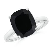 ANGARA Black Onyx Solitaire Ring with Hidden Accents in Sterling Silver (11x9mm) - £293.25 GBP