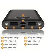 10000mAh Portable Power Bank with Dual USB &amp; Type-C Ports, LCD LED Displ... - $410.25 MXN