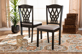 Vevina Gray Fabric Upholstered and Dark Brown 2Pc Dining Chair Set - $2,534.08 MXN