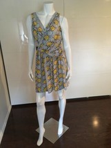 Rachel Roy Sleeveless Draped Faux Belt Dress Size 8 Grey Yellow Maize Co... - $37.62