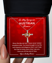 Austrian Fiancee Necklace Gifts - Cross Pendant Jewelry Valentines Day Present  - £40.02 GBP