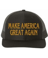 Trump 2024 Hat - Make America Great Gold Embroidery Adjustable Rich 112 Hat - $21.77