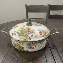 Mackenzie Childs Flower Market White 5 Qt Covered Pot Pan HTF Casserole ... - $5,548.35 MXN