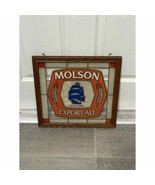 VINTAGE MOLSON EXPORT ALE SINCE 1786 framed faux stained glass beer sign... - £40.32 GBP
