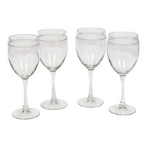 8pc Lot Crystal Wine Glasses Etched Glass Lines 8&quot; Tall MCM Mid-Century Stemware - $46.39