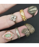 x6 RING LOT ladies vintage 925 Sterling gold tone antique ALL SIZE 5 - $922.00 MXN