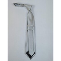 Men's Perry Ellis Tie Classic Satin Silky Feel #Perry-2 Solid Silver Gray image 3