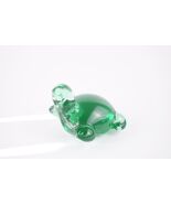 Vintage Art Glass Cute Little Green Turtle Paperweight Figurine Hand Blo... - €7,81 EUR