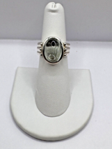 Clear Glass Cabochon Bezel Sterling Silver Ring sz 6 - Fortune Tellers Ring - $40.00