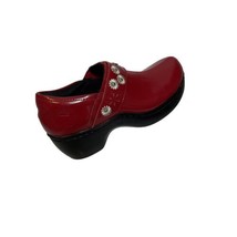 Spring Step Women’s Red Patent Leather Clogs Daisy Embroidery Size 6.5  ... - $25.41