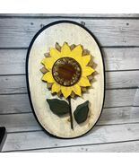 Sun Flowers Hand Carved - Painted Wooden Wall Cottage 80’s Garden Vintag... - $49.49