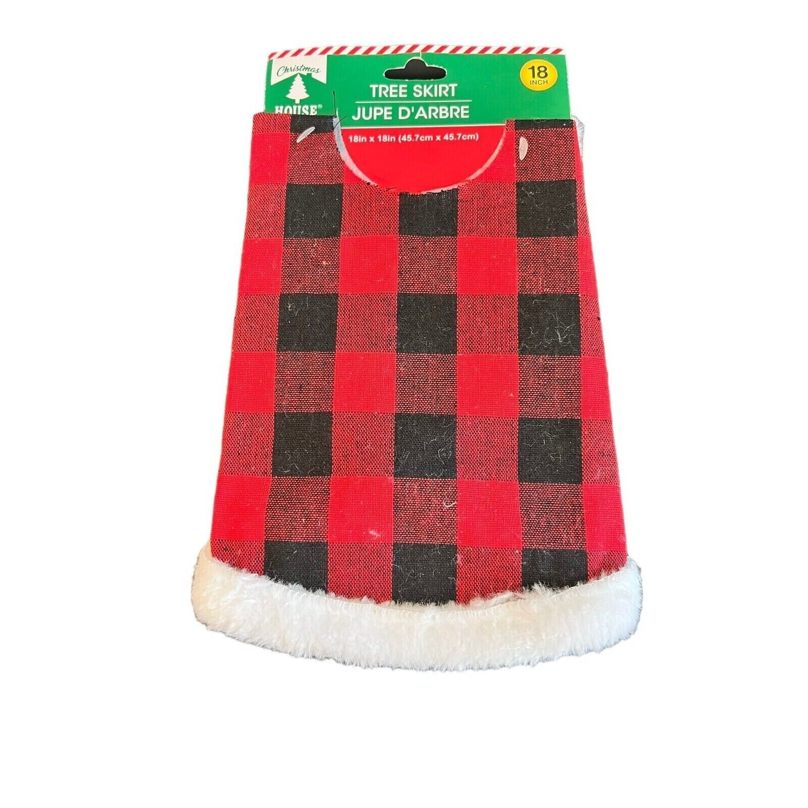 Mini Christmas Tree Skirt 18” Buffalo Plaid Christmas House - $9.40