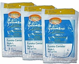 EnviroCare 9 Eureka Style L Allergy Microfiltration Canister Vacuum Cleaner Bags - £10.17 GBP