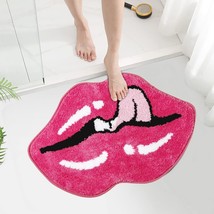 Pink Lips Bathroom Rug, Cute Lips Bath Mat Door Mat Cartoon Bathroom Rugs For Ki - $42.99