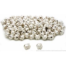 Barrel Bali Beads Silver Plated Parts 7.5mm Approx 100 - £10.49 GBP