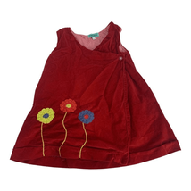 Pebble Toddler Girls Floral Red Corduroy Wrap Dress Size 4T - £14.76 GBP
