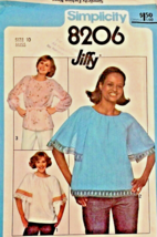 Vintage Simplicity 8206 Blouse Tops Size 10 Uncut Sewing Pattern - £3.04 GBP