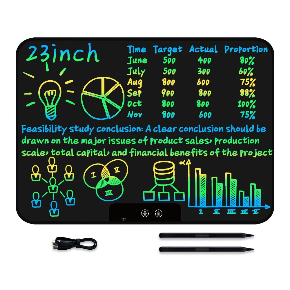 23 Inch Rechargeable LCD Screen Writing Tablet Electronic Drawing Board Colorful - £64.38 GBP+