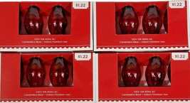 Holiday Time C7 Replacement Bulbs Xmas Party Wedding Lights Clear Red Lot of 4 - £10.27 GBP