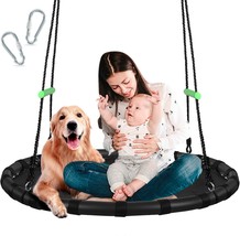 The Black Outdoor Saucer Swing Is A Sturdy, Safe, And Easy-To-Install Swing That - £40.27 GBP