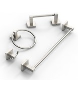 Ruacq 4pcs Bathroom Hardware Set-Toilet Paper Holder-Towel Ring, Brushed... - $74.04 CAD