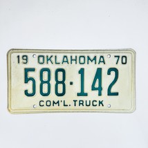 1970 United States Oklahoma Commercial Truck License Plate 588-142 - £14.51 GBP