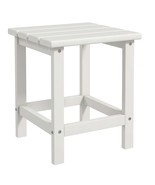 Outsunny Adirondack Side Table - Outdoor HDPE Weather Resistant White - $1,287.32 MXN