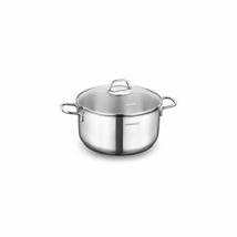 LaModaHome Korkmaz Stainless Steel Stock Pot with See Through Glass Lid, Dishwas - £51.59 GBP