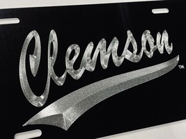 Clemson University Baseball Diamond Etched License Plate Sturdy Metal Car Tag - £21.54 GBP