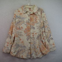 Soft Surroundings Shirt Womens Sz Extra Large Floral Velour Boyfriend Tunic New - $34.64