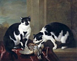 Two-Cats by Jean-Baptiste Oudry. Pets Art Repro Giclee - £6.86 GBP+