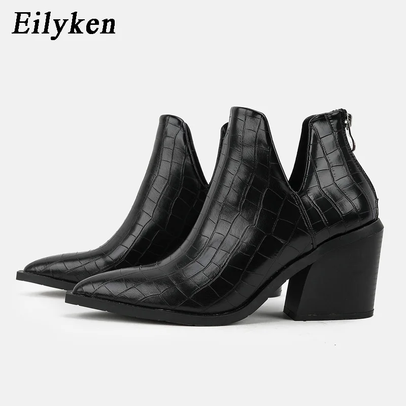 Eilyken 2023 New Autumn Winter Zipper Serpentine Ankle Boots Shoes for Women Fas - £44.21 GBP